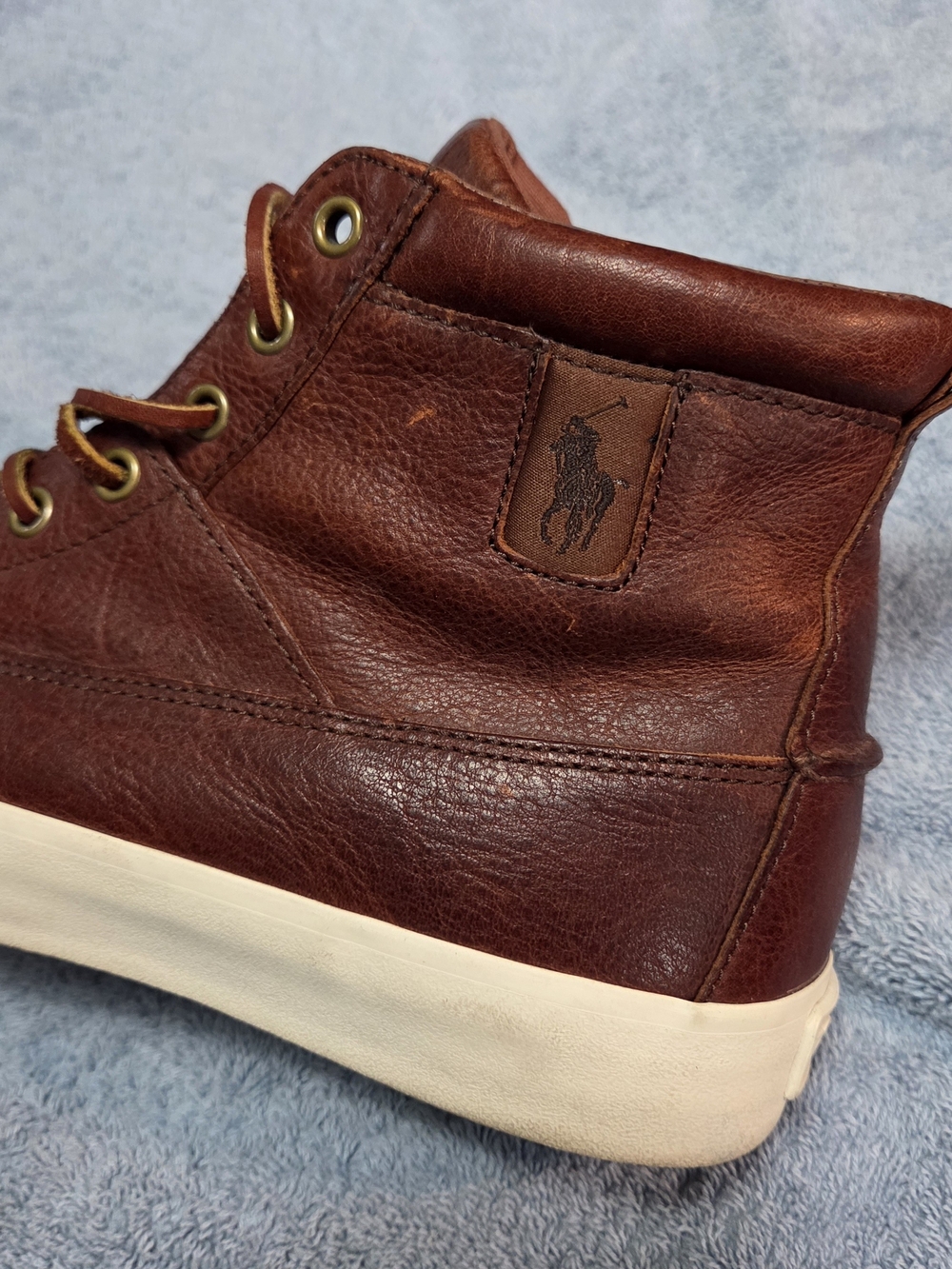 Polo by Ralph Lauren Brown Leather High-Top Boots - Picture 3 of 8